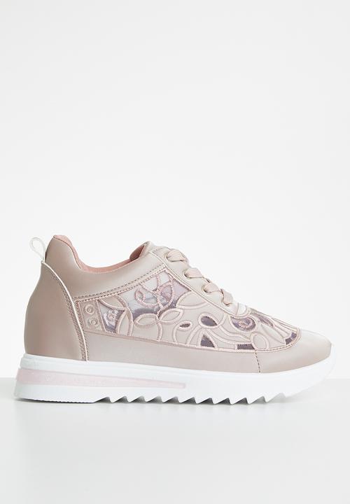 Footwork - Laser cut floral sneaker - blush pink