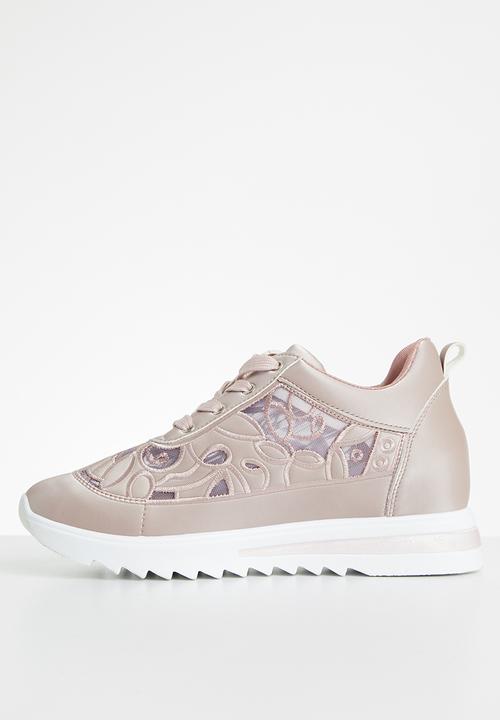 Footwork - Laser cut floral sneaker - blush pink