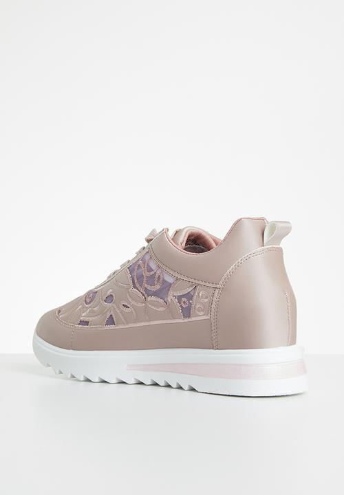 Footwork - Laser cut floral sneaker - blush pink