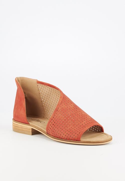 Miss Black - Micah 2 peep toe - orange