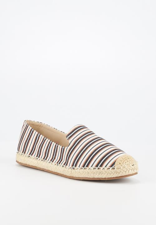 Butterfly Feet - Throne espadrille - peach & navy 