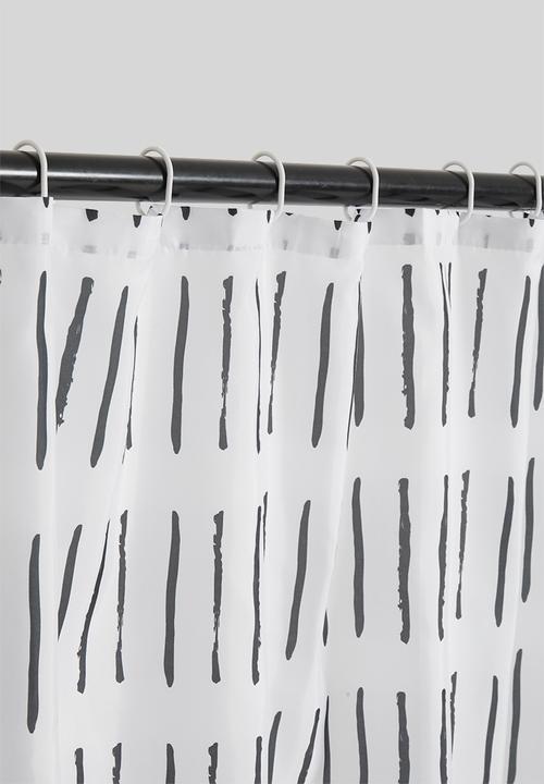 Bathroom Solutions - Dash shower curtain - black & white