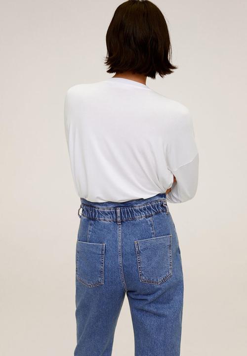 MANGO - T-shirt ribover - white