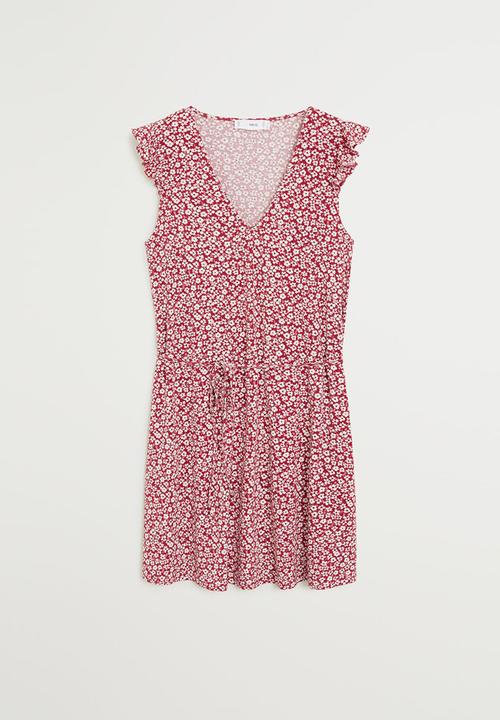 MANGO - Dress gala - red & white 