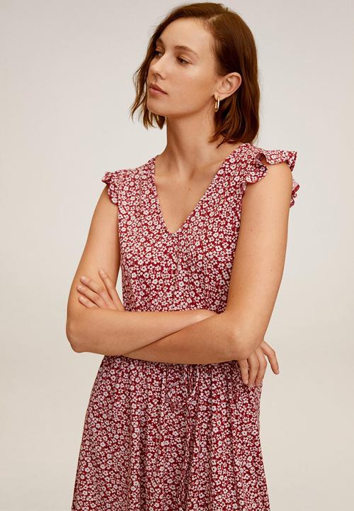 MANGO - Dress gala - red & white 