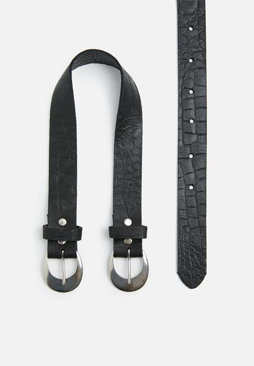 Superbalist - Round double buckle belt - black