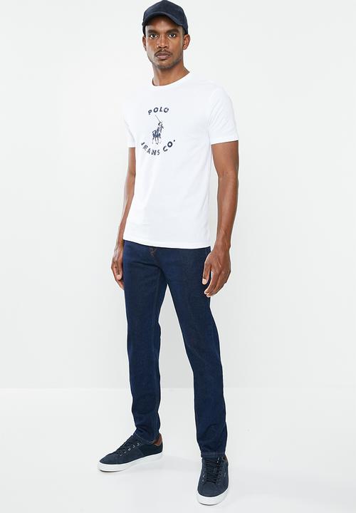 POLO - Pjc gareth short sleeve printed logo tee  - white