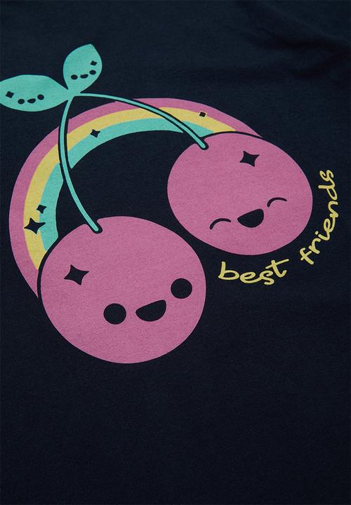Pop Candy - Girls printed short sleeve tee - navy