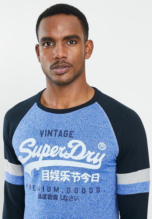 Superdry. - Vl tri colour raglan long sleeve tee - multi