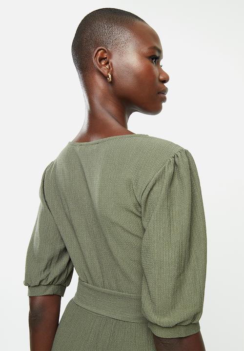 MANGO - Belt long jumpsuit - olive