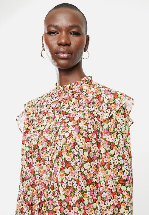 MANGO - Ruffle detail dress - multi