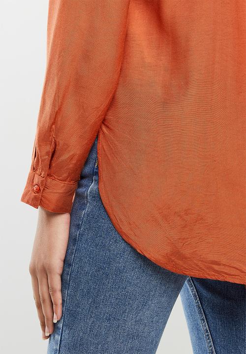 ONLY - Zana long sleeve shirt - rust