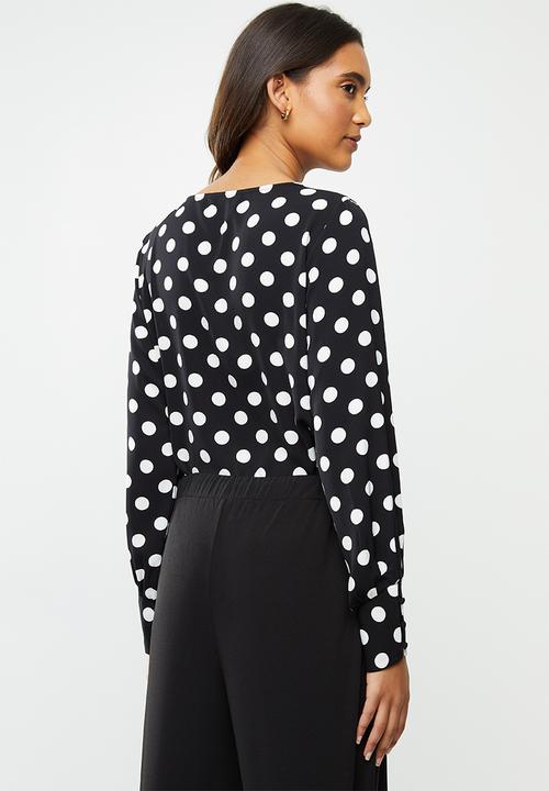 ONLY - Sara long sleeve top - black & white