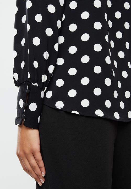 ONLY - Sara long sleeve top - black & white