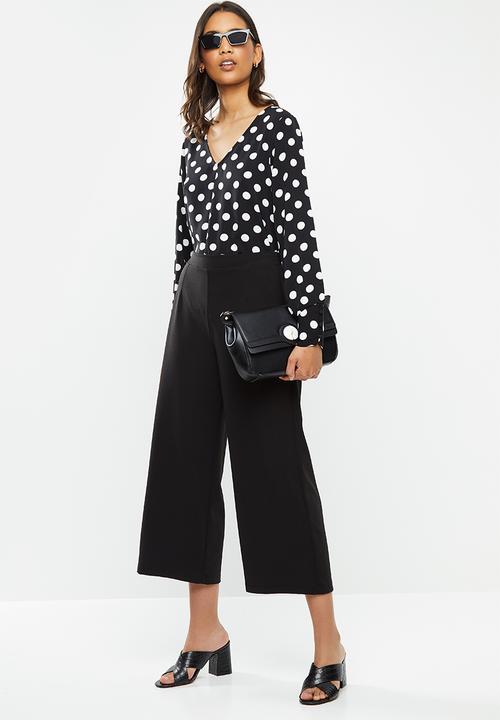 ONLY - Sara long sleeve top - black & white