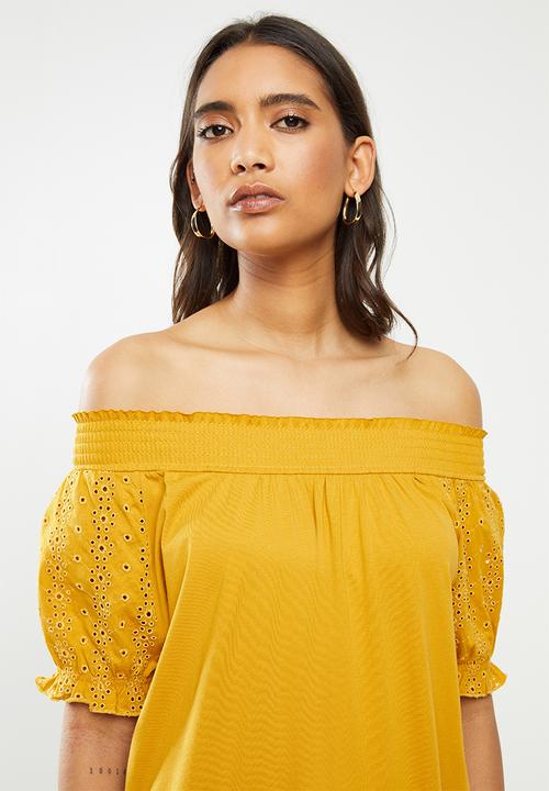 ONLY - Vanna short sleeve dress - yellow