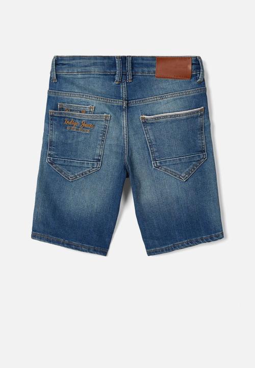 Name It - Sofus longer length denim shorts - blue