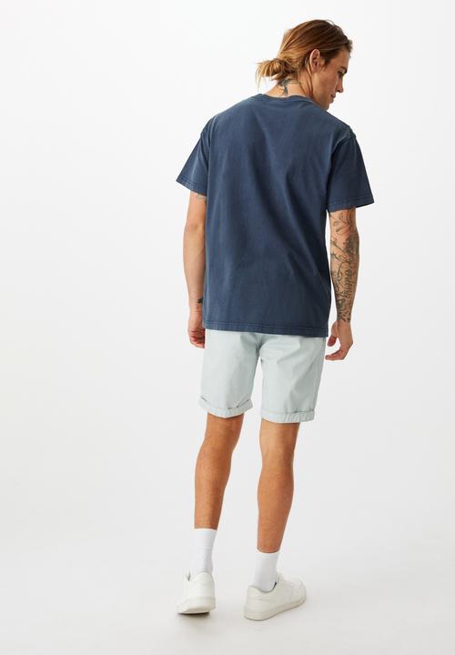 Cotton On - Washed chino short - pigment light blue
