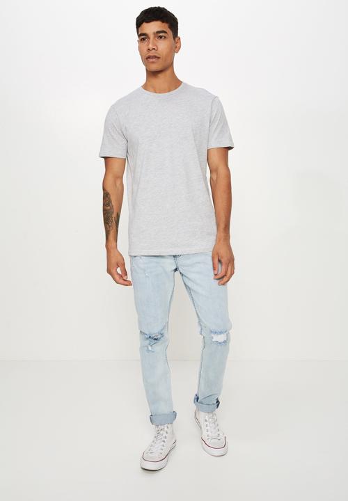 Cotton On - Essential crew tee - light grey marle