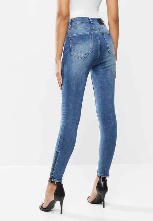 G-STAR - G-star shape high super skinny ankle jeans - blue 