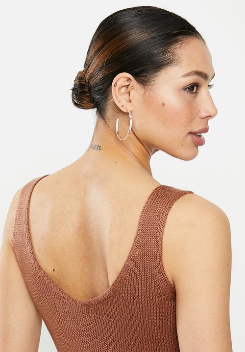 Brave Soul - Sleeveless ribbed knit - brown 