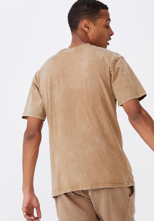 Cotton On - Washed pocket tee - burnt almond