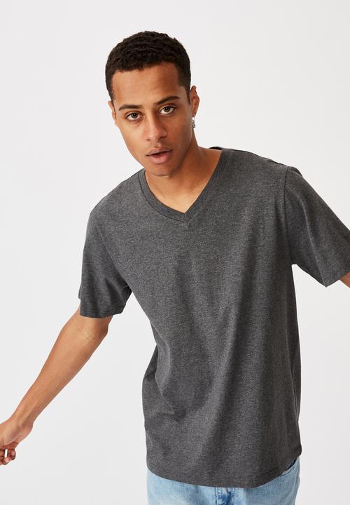 Cotton On - Essential vee neck  - charcoal marle
