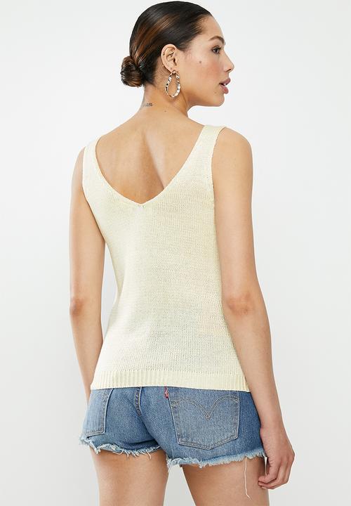 Brave Soul - Sleeveless ribbed knit - neutral 