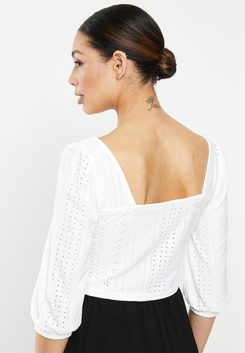 Brave Soul - Long sleeve top with buckle - cream