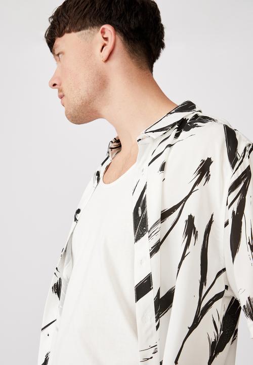Cotton On - Short sleeve resort shirt - black & white