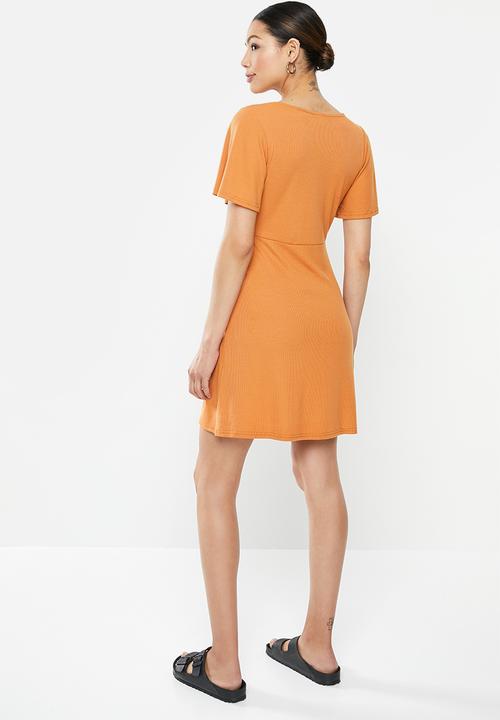 Brave Soul - Short sleeve mini dress - rust