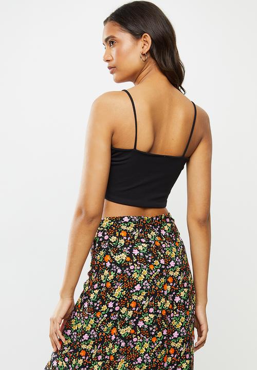 Cotton On - Stella straight neck cami - black