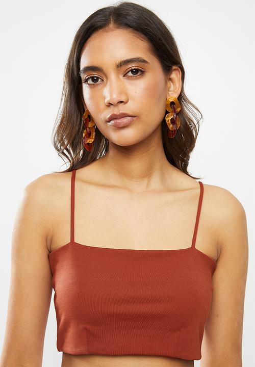 Cotton On - Stella straight neck cami - hot sauce