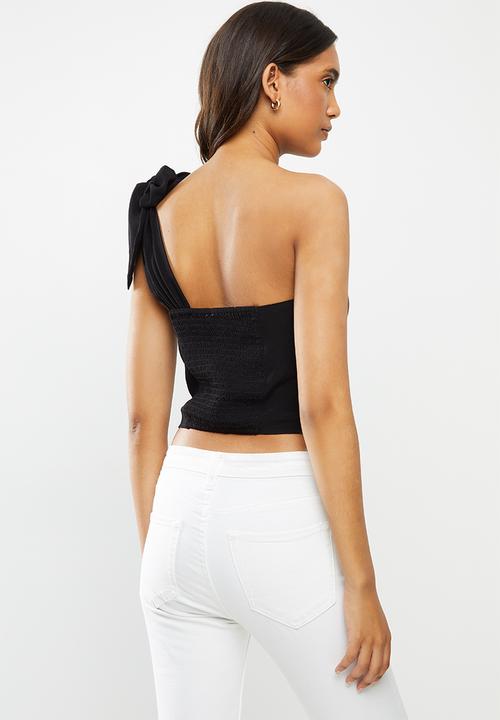 Cotton On - Party time one shoulder top - black