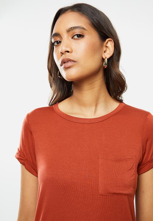 Cotton On - Kathleen short sleeve top - hot sauce