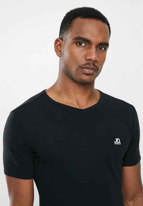 Jonathan D - Slim fit short sleeve V-neck - black