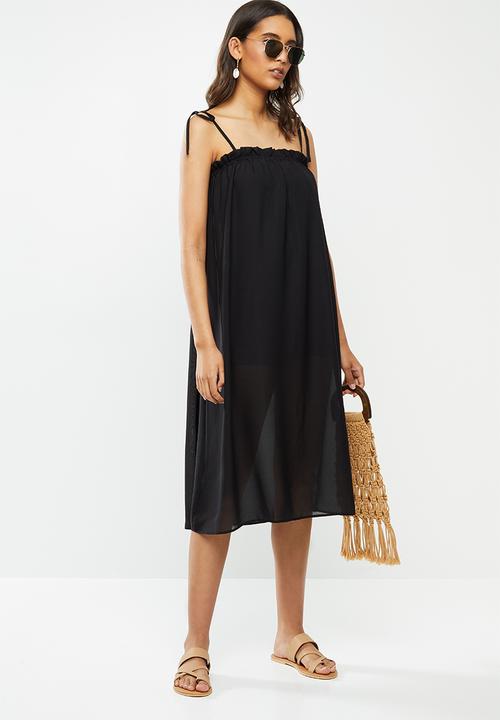 Vero Moda - Mianne solid midi dress - black