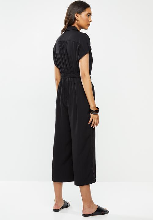 Vero Moda - Jeni short sleeve culotte jumpsuit - black
