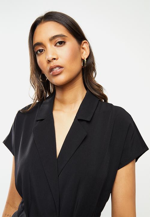 Vero Moda - Jeni short sleeve culotte jumpsuit - black