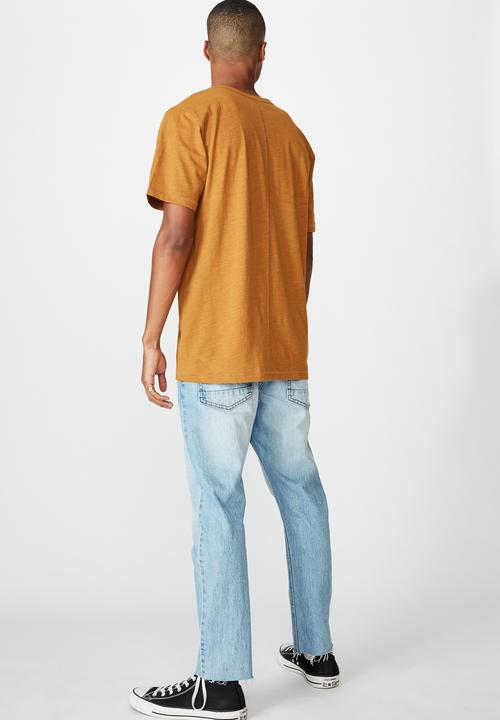 Cotton On - Slub grandad tee - rich camel