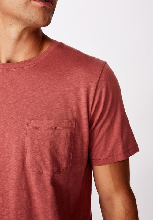 Cotton On - Slub crew neck tee - ox blood