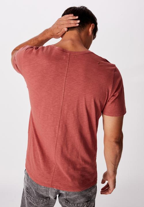Cotton On - Slub crew neck tee - ox blood