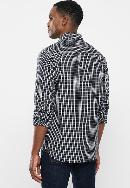 Jonathan D - Casual long sleeve check shirt - black