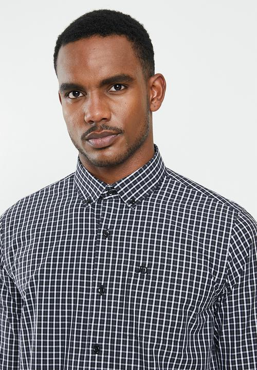 Jonathan D - Casual long sleeve check shirt - black