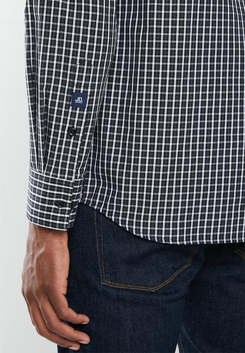 Jonathan D - Casual long sleeve check shirt - black