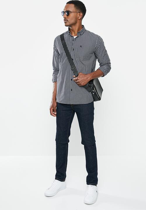 Jonathan D - Casual long sleeve check shirt - black