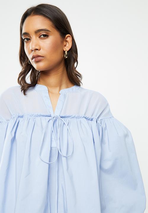 Glamorous - Tie front blouse - blue