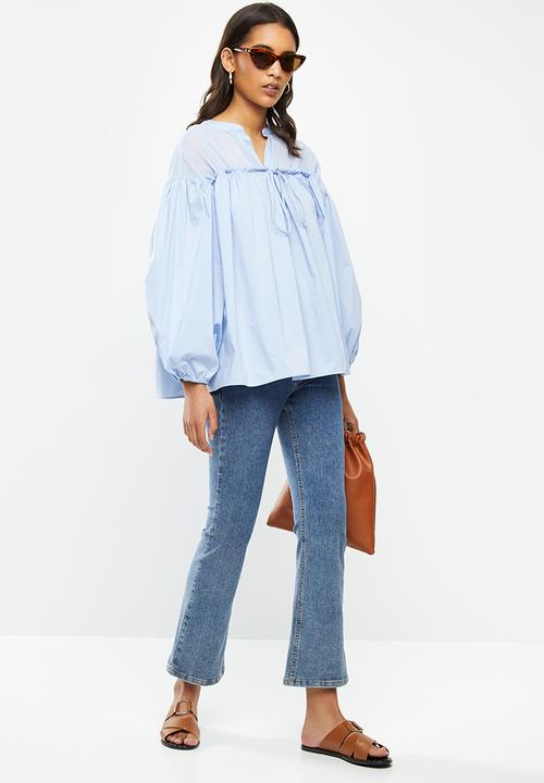 Glamorous - Tie front blouse - blue