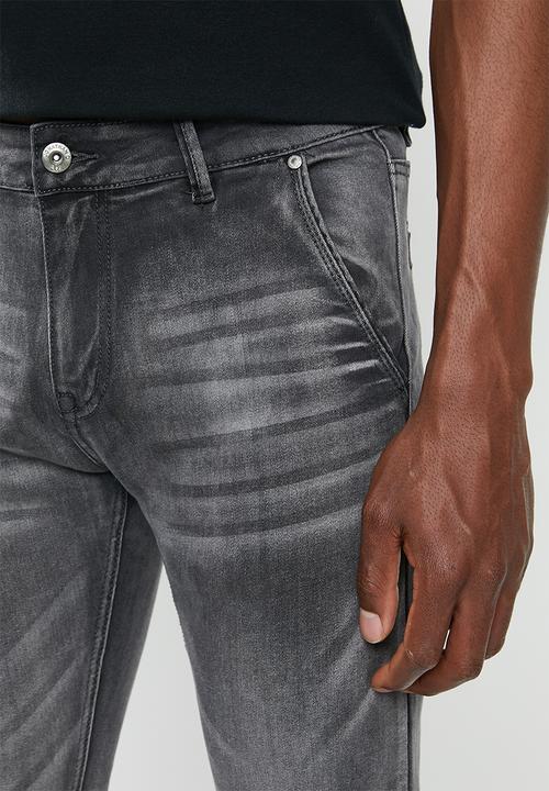 Jonathan D - Slim fit denim jean with side entry pockets - grey