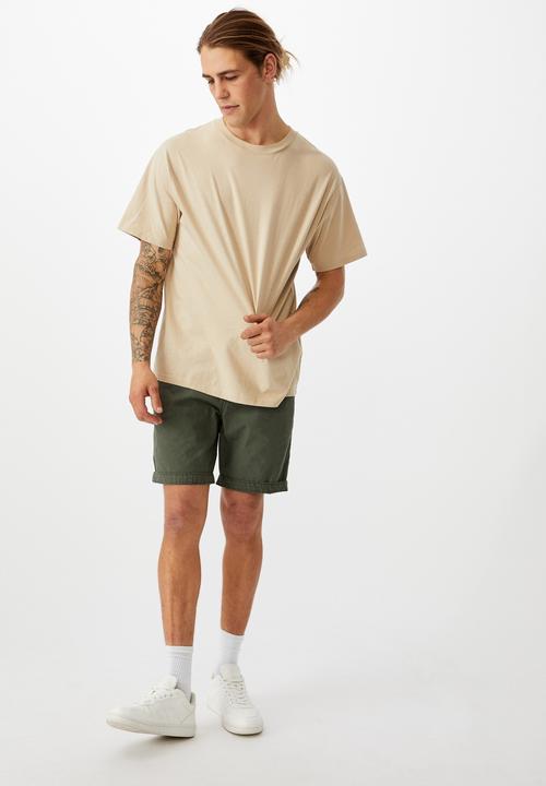 Cotton On - Washed chino short - pigment olive